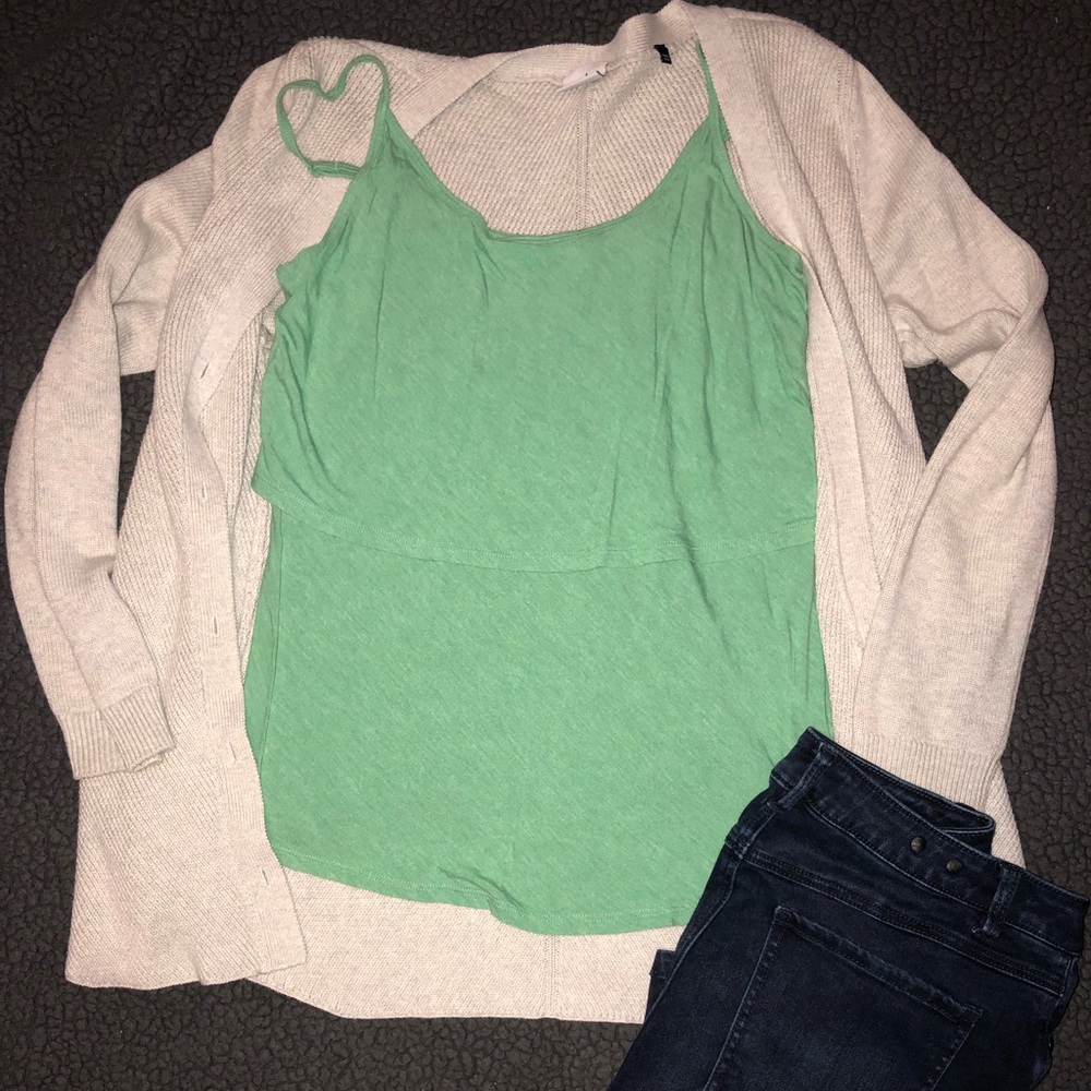 CAbi Knit Tiered Tank (S)